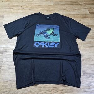 Oakley Black Tee with Green Frog Design